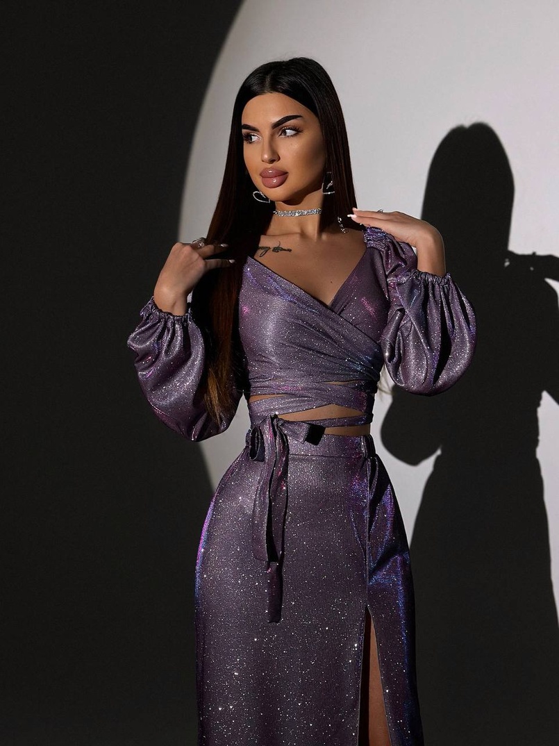 Сяючий комплект: топ  + спідниця  | PUSHKA SHOP