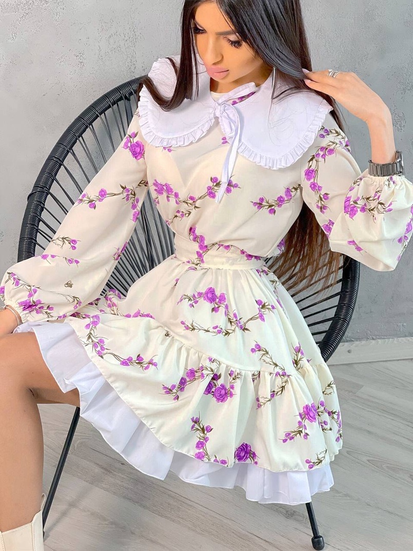 Платье со съёмным воротничком и подъюбником Платье со съёмным воротничком и подъюбником | PUSHKA SHOP