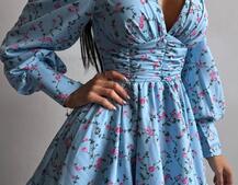 Сукня міні з пишною спідницею та драпіруванням на талії | PUSHKA SHOP