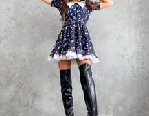 Цветочное шифоновое платье с воротничком   | PUSHKA SHOP