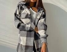 Кашемировая рубашка в клетку с капюшоном  Кашемировая рубашка в клетку с капюшоном  | PUSHKA SHOP