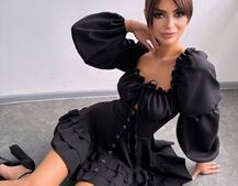 Сукня з воланами на ґудзиках  | PUSHKA SHOP