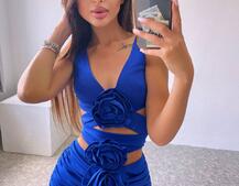 Комплект: топ та спідниця з трояндами Комплект: топ та спідниця з трояндами | PUSHKA SHOP