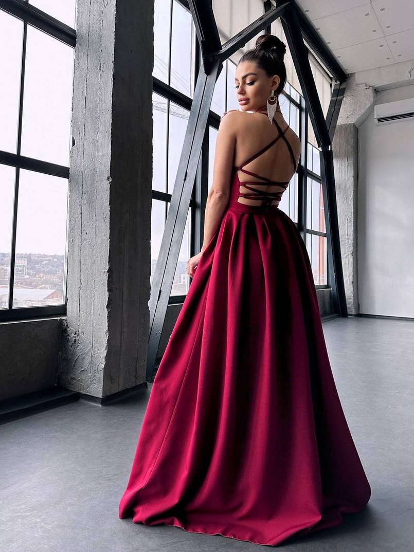 Сукня максі  зі шнурівкою на спинці | PUSHKA SHOP