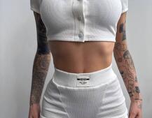 Комплект: топ на ґудзиках + велосипедки | PUSHKA SHOP