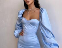 Атласний  комплект: корсет + спідниця декорована бахромою зі страз | PUSHKA SHOP