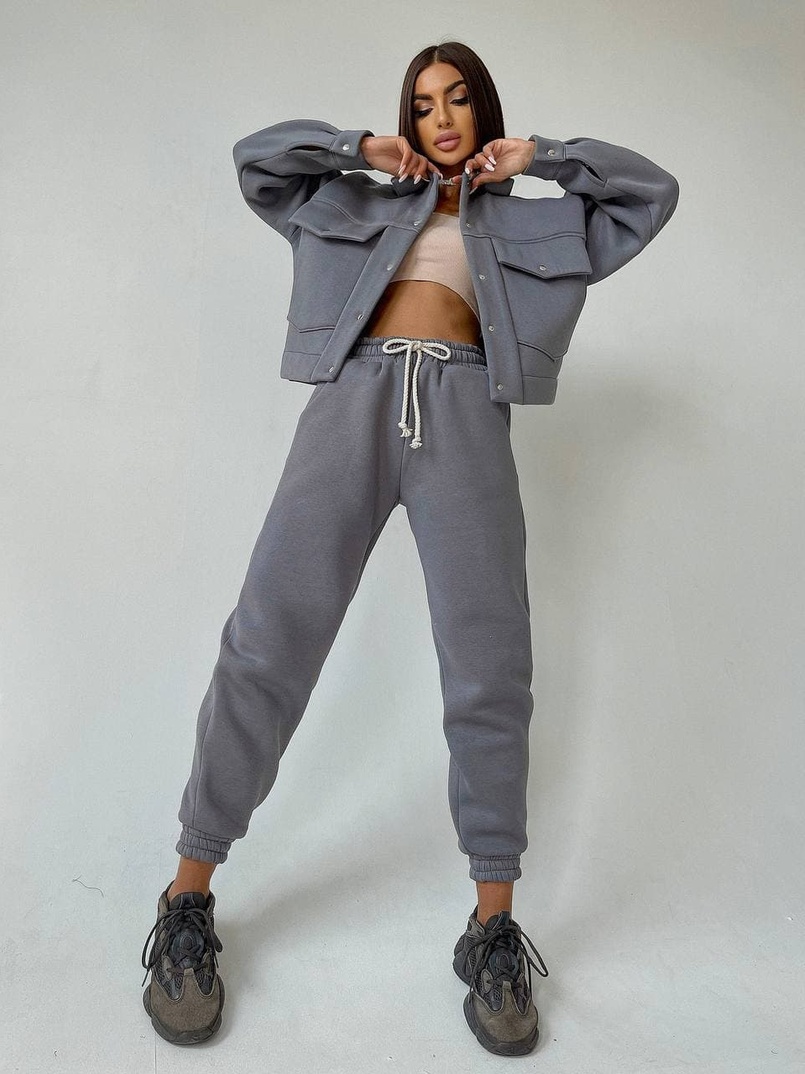 Комплект: тёплая рубашка на кнопках + джоггеры  Комплект: тёплая рубашка на кнопках + джоггеры  | PUSHKA SHOP