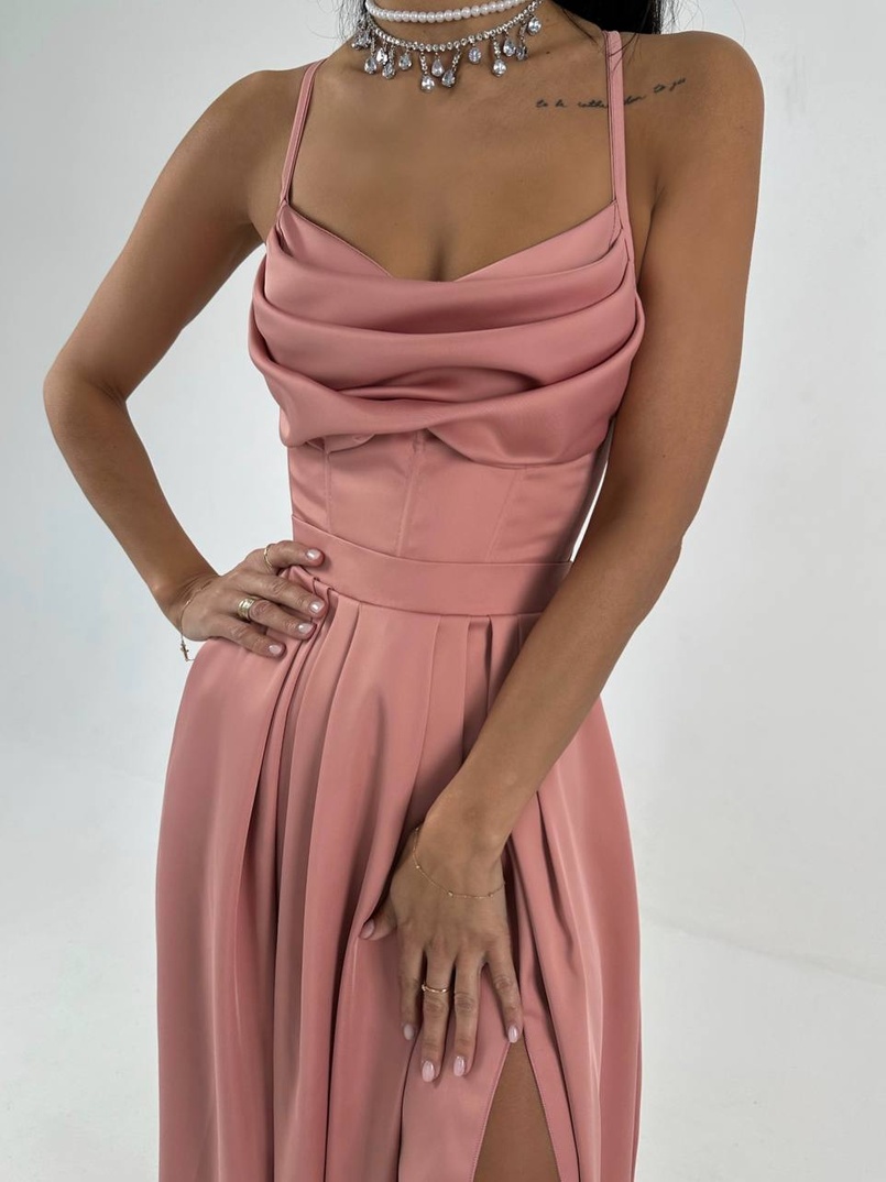 Атласний комплект: корсет + спідниця максі Атласний комплект: корсет + спідниця максі | PUSHKA SHOP