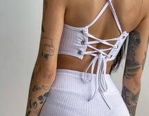 Трикотажный комплект: корсетный топ на косточках + леггинсы | PUSHKA SHOP