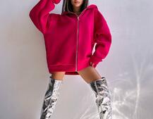 Трендове худі over size із сяючими стразами  | PUSHKA SHOP