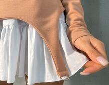 Трикотажное платье со съемным воротничком и подъюбником Трикотажное платье со съемным воротничком и подъюбником | PUSHKA SHOP