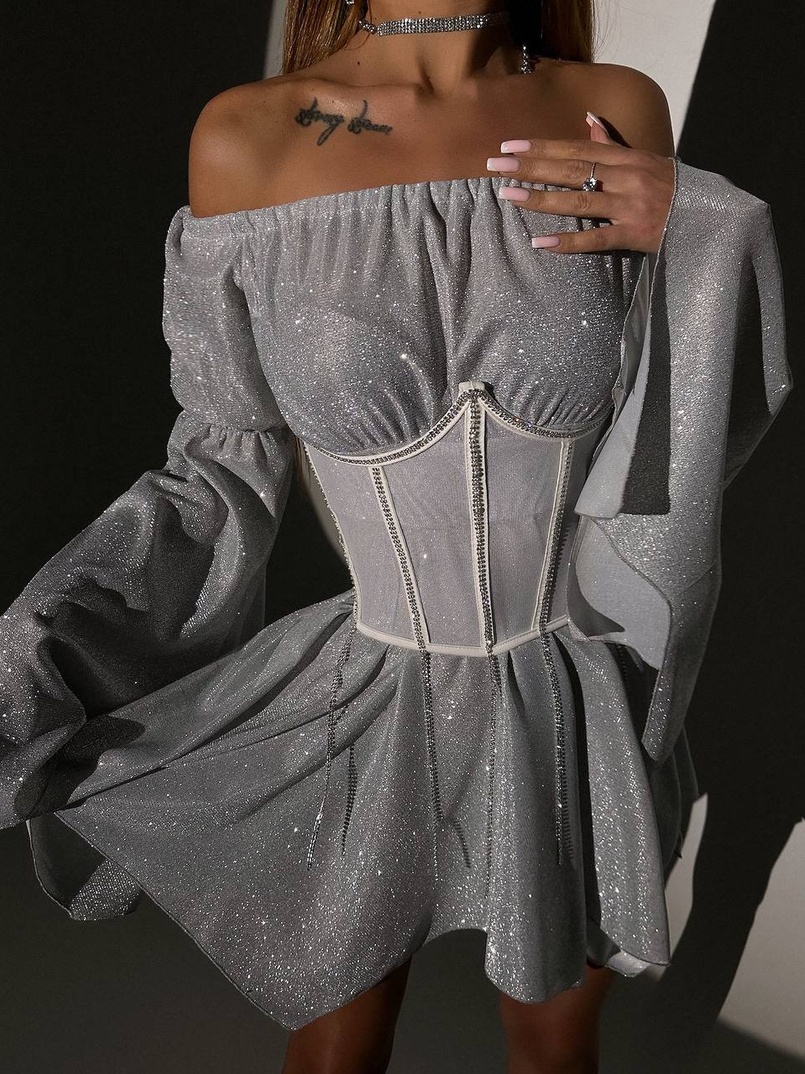 Сяючий комплект: сукня + корсет Сяючий комплект: сукня + корсет | PUSHKA SHOP