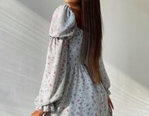 Цветочное платье-бюстье с чашечками и пышной юбкой с оборками Цветочное платье-бюстье с чашечками и пышной юбкой с оборками | PUSHKA SHOP