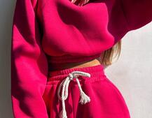 Базовий костюм на флісі з об'ємними капюшоном | PUSHKA SHOP