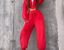 Велюровий комплект: кофта з корсетними елементами + джогери з імітацією трусиків | PUSHKA SHOP