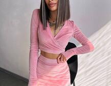 Оксамитовий комплект, декорований бахромою зі страз Оксамитовий комплект, декорований бахромою зі страз | PUSHKA SHOP