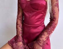 Атласна корсетна сукня-бюстьє + мереживне болеро | PUSHKA SHOP
