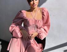 Сукня з корсетом, декорованим бахромою зі страз Ручна робота Сукня з корсетом, декорованим бахромою зі страз Ручна робота | PUSHKA SHOP