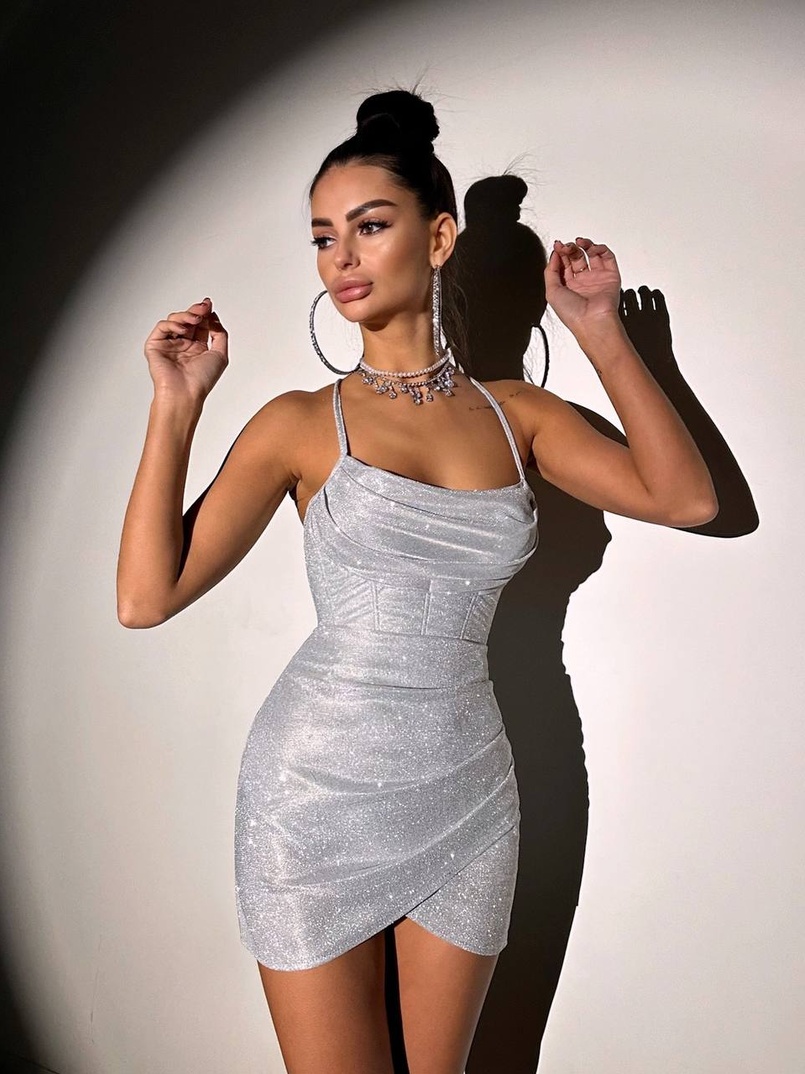 Сяючий комплект: корсет + спідниця міні з драпіруванням   | PUSHKA SHOP