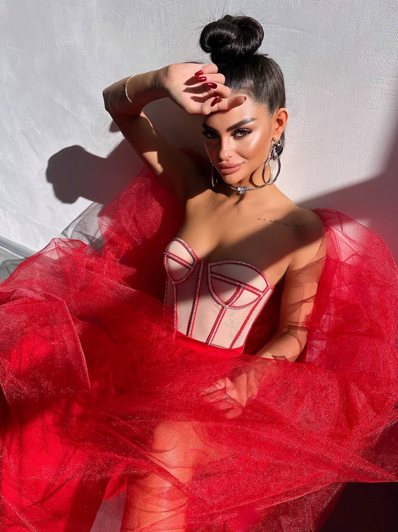 Комплект: корсет бюстьє декорований стразами + пишна спідниця максі  Ручна робота  | PUSHKA SHOP