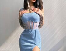 Сукня-міді  з елементами корсету   | PUSHKA SHOP