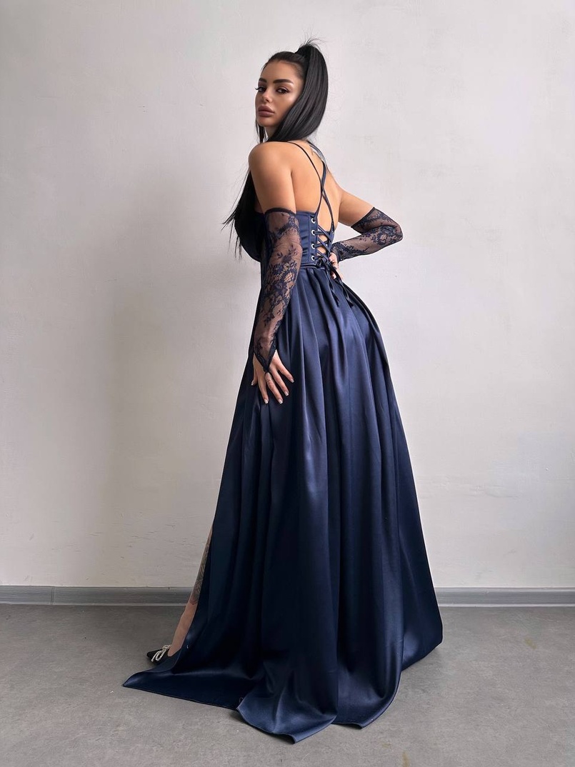 Атласний комплект: корсет + спідниця максі  | PUSHKA SHOP