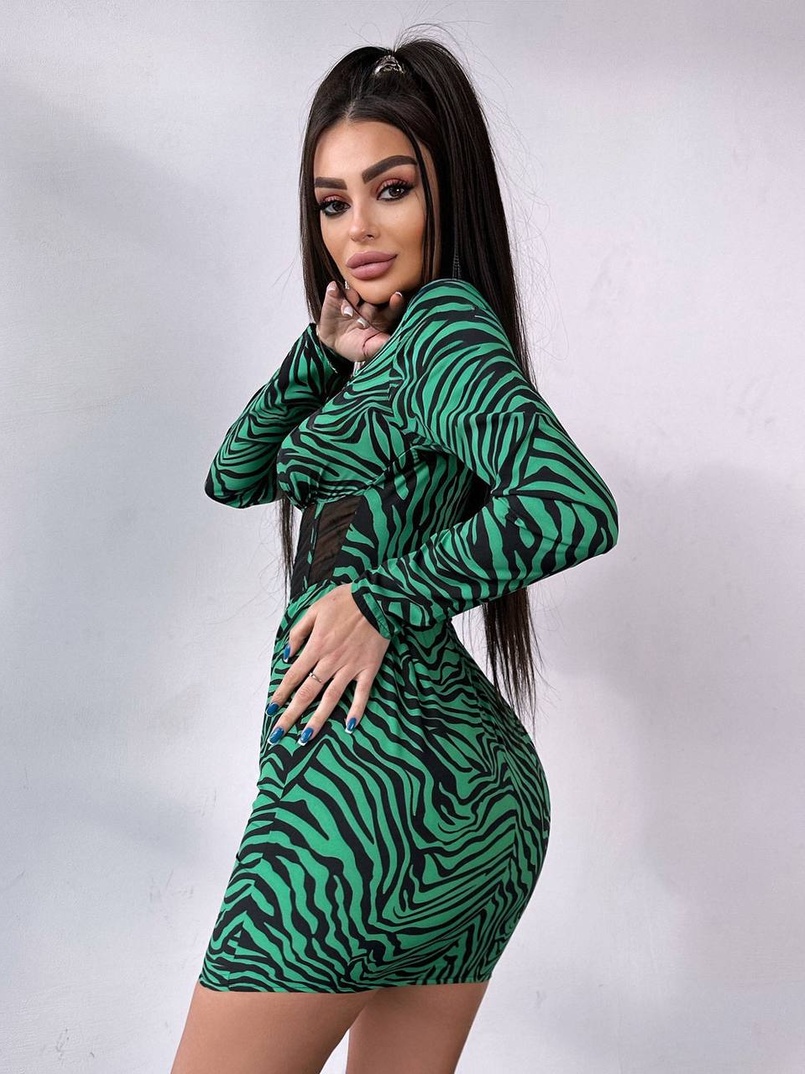 Приталена сукня-міні з корсетною вставкою на талії | PUSHKA SHOP