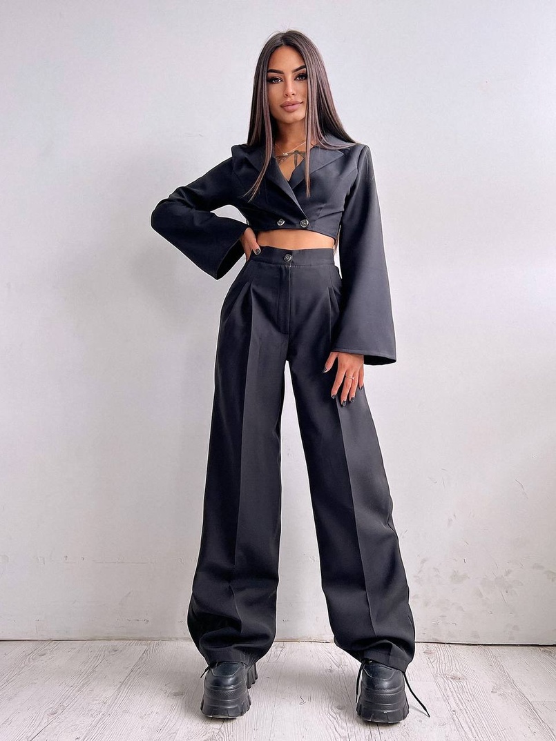 Брючный костюм с широкими штанами  | PUSHKA SHOP