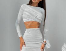 Комплект: топ+ юбка миди с разрезом  Комплект: топ+ юбка миди с разрезом  | PUSHKA SHOP