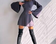 Трикотажна сукня зі шнурівкою на спинці    | PUSHKA SHOP