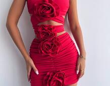 Комплект: топ та спідниця з трояндами    | PUSHKA SHOP