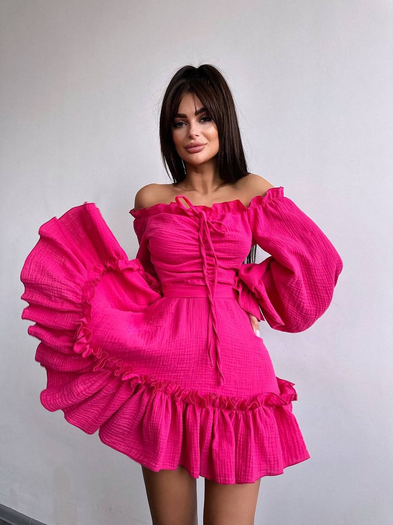 Муслінова сукня з рюшами   | PUSHKA SHOP