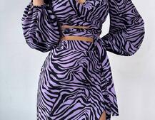 Комплект: топ із зав'язками на талії + спідниця міді з розрізом | PUSHKA SHOP