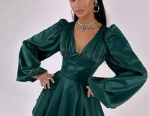 Атласна корсетна сукня  з пишною подвійною спідницею  | PUSHKA SHOP