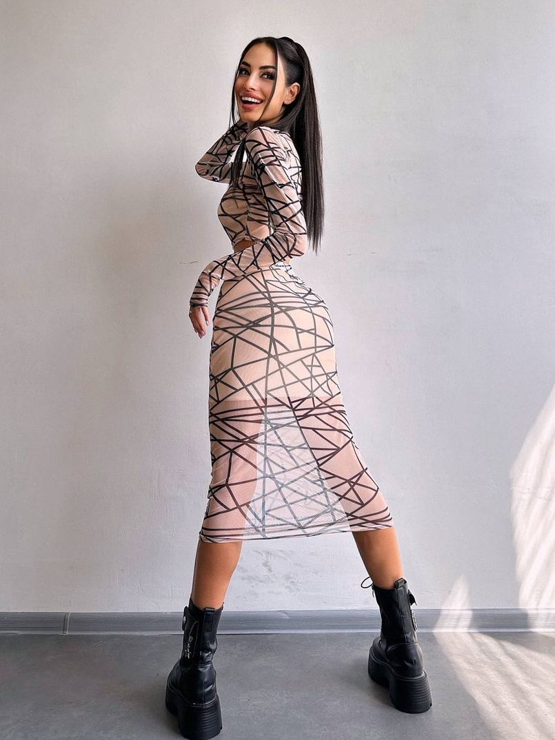 Комплект: топ + спідниця міді   Комплект: топ + спідниця міді   | PUSHKA SHOP