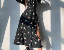 Сукня міді з квітковим принтом  | PUSHKA SHOP