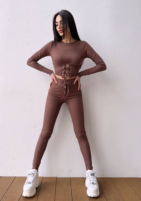 Трикотажний комплект: корсетний топ + легінси | PUSHKA SHOP