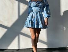 Квіткова сукня з воланами та шнуровкою по спинці | PUSHKA SHOP