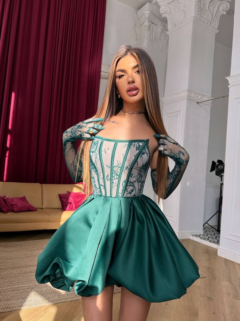 Комплект : мереживний корсет  з рукавичками + спідниця балон  | PUSHKA SHOP