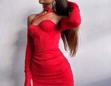 Корсетна сукня міні з філіжанками  | PUSHKA SHOP