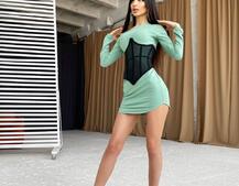 Трикотажное платье в комплекте с утягивающим корсетом  Трикотажное платье в комплекте с утягивающим корсетом  | PUSHKA SHOP