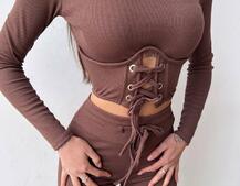 Трикотажний комплект: корсетний топ + легінси | PUSHKA SHOP