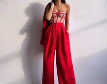 Костюм: піджак на підкладці, штани+ корсет Костюм: піджак на підкладці, штани+ корсет | PUSHKA SHOP