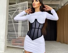 Трикотажное платье в комплекте с утягивающим корсетом  | PUSHKA SHOP