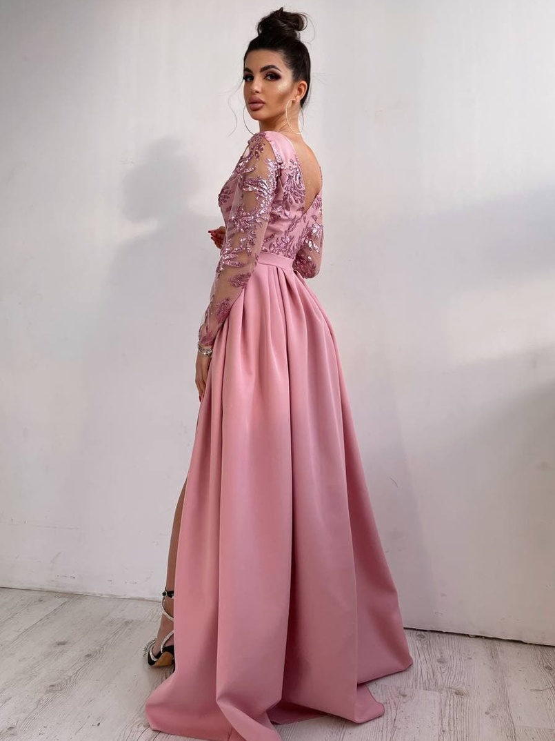 Платье макси с пайетками и разрезом на юбке  Платье макси с пайетками и разрезом на юбке  | PUSHKA SHOP