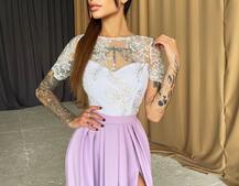 Платье-макси с кружевным верхом Платье-макси с кружевным верхом | PUSHKA SHOP