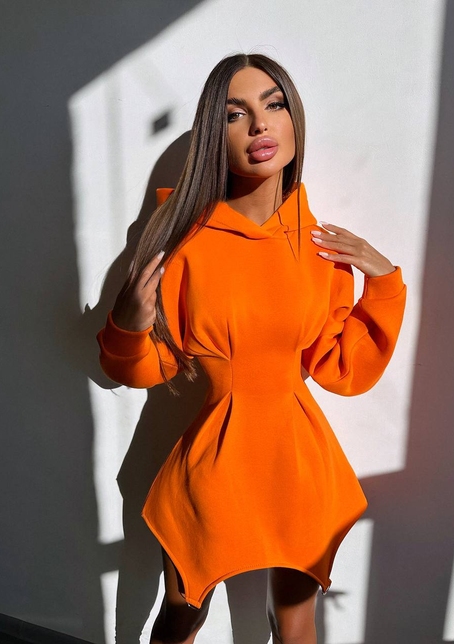 Тепле приталене худі з капюшоном на флісі + корсет на шнурівці Можна носити з корсетом та без | PUSHKA SHOP