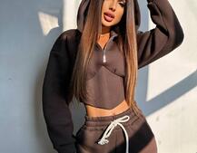 Комплект на флісі : худі з елементами корсету + штани Комплект на флісі : худі з елементами корсету + штани | PUSHKA SHOP