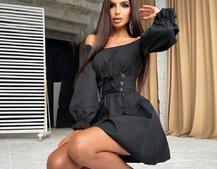 Платье из хлопка в комплекте с корсетом  | PUSHKA SHOP