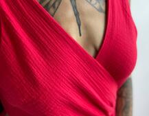 Муслиновое платье с запахом  | PUSHKA SHOP